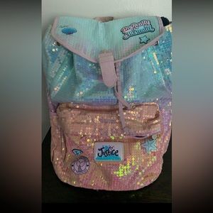 Justice sequin bookbag